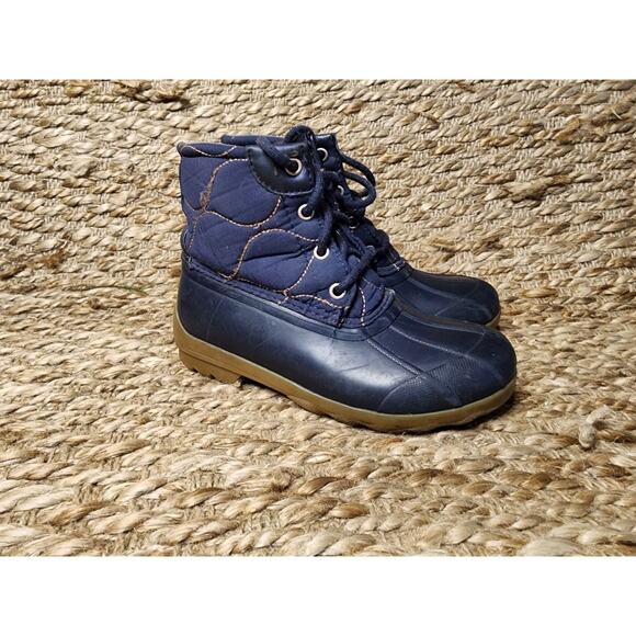 Sperry Boots Youth 13 M Port Quilted Duck Winter Ankle Lace Up Blue Outdoor - Picture 2 of 9